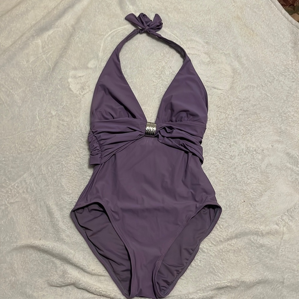 Michael Kors purple one piece bathing suit